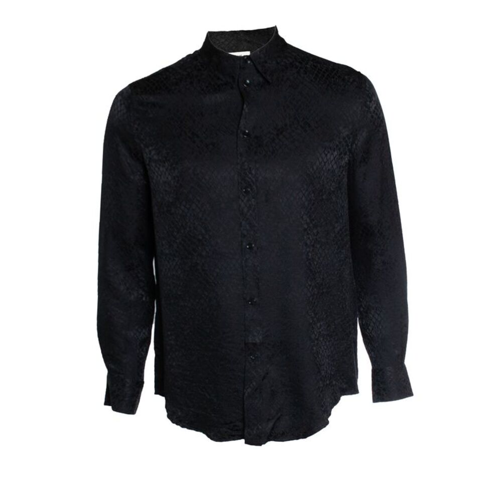 Celine, Lizard printed shirt in black